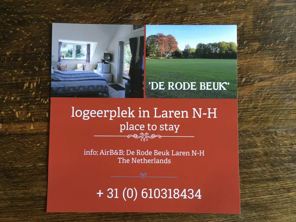 ‘De Rode Beuk’. Logeerplek in Laren N-H. in Laren