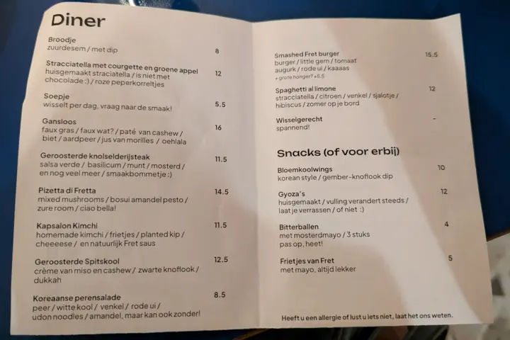 Restaurant Eten bij Fret in 's-Hertogenbosch