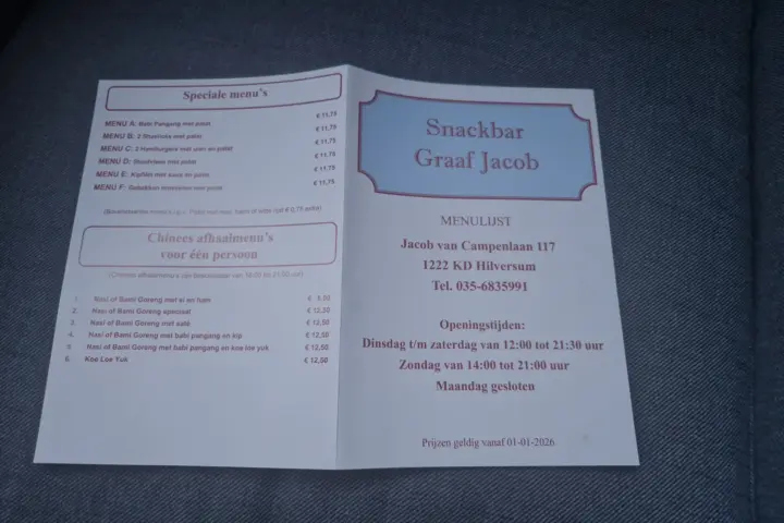 Restaurant Snackbar Graaf Jacob in Hilversum