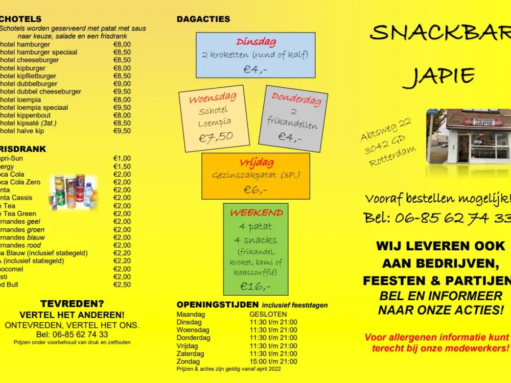 Restaurant Snackbar Japie in Rotterdam